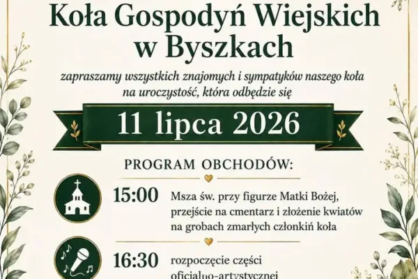 KGW Byszki zaprasza na sobotnie obchody i zabawę taneczną