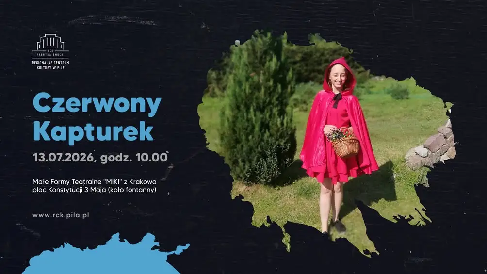 Spektakl „Czerwony Kapturek” na Placu Konstytucji 3 Maja w Pile