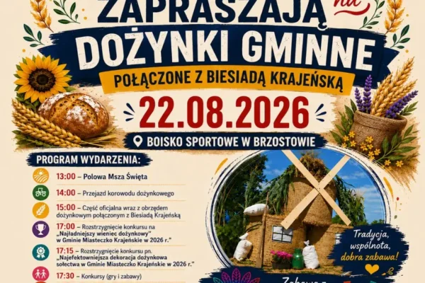 Dożynki Gminne z Biesiadą Krajeńską 2026 w Brzostowie
