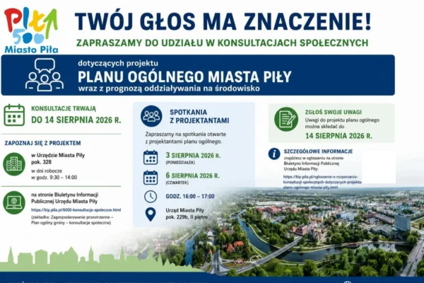 Konsultacje Planu Ogólnego Miasta Piły – mieszkańcy mają głos