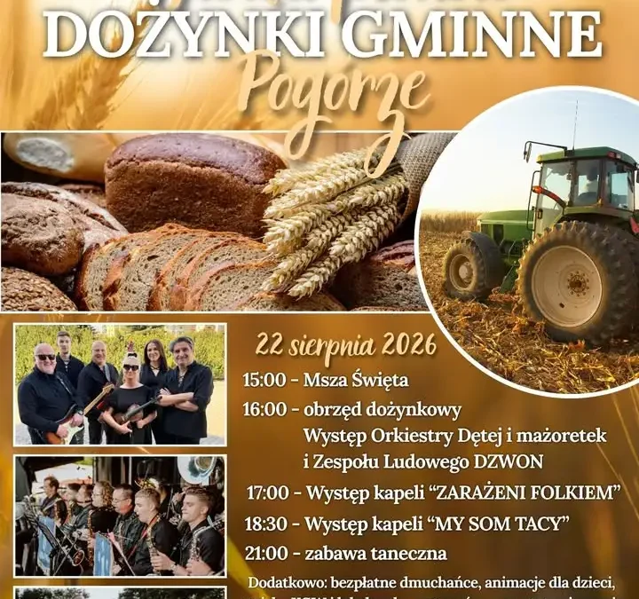 Dożynki Gminne w Pogórzu – Święto Plonów już 22 sierpnia