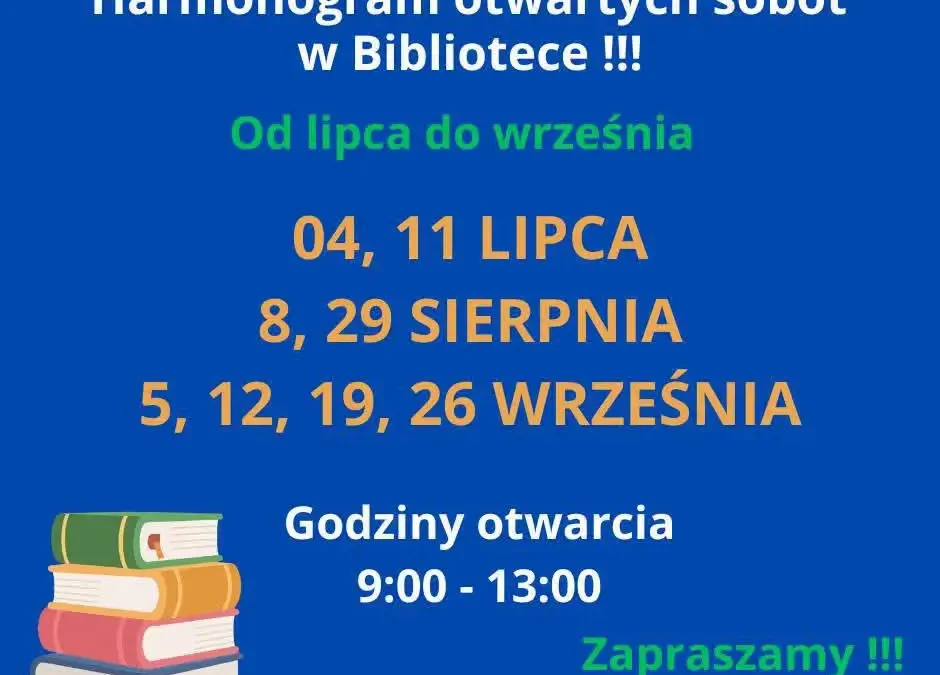 Sobota z Biblioteką w Miasteczku Krajeńskim – zapraszamy do czytelni