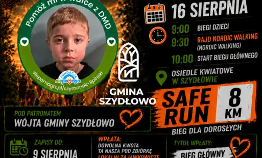 Safe Run dla Szymona Lipińskiego – bieg charytatywny w Szydłowie już 16 sierpnia