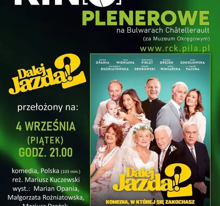Kino plenerowe w Pile: „Dalej jazda 2” na zakończenie wakacyjnych seansów