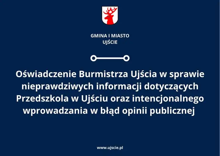 Burmistrz Ujścia odpowiada na dezinformację w sprawie przedszkola: „Nie pozwolę na grę zdrowiem dzieci”
