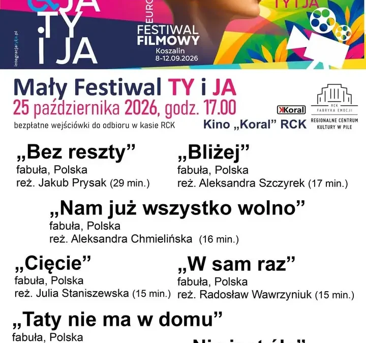 Europejski Festiwal Filmowy „INTEGRACJA TY i JA” w Koszalinie – bezpłatne wejściówki w RCK