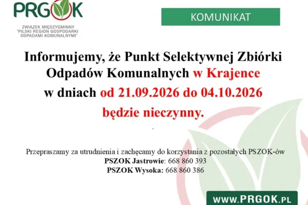 PSZOK w Krajence nieczynny od 21 września do 4 października