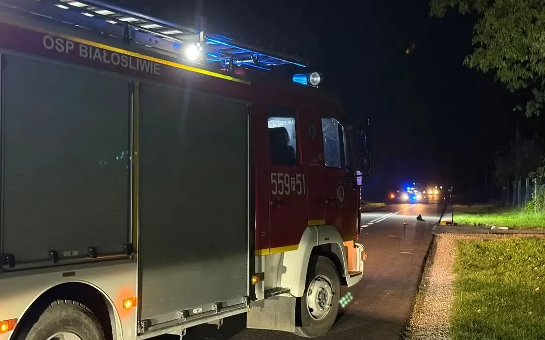 Wypadek na drodze Białośliwie – Nieżychowo. Droga była zablokowana, objazd przez Pobórkę Wielką
