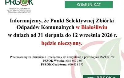 PSZOK w Białośliwiu zamknięty na dwa tygodnie – sprawdź, kiedy znów przyjmie odpady