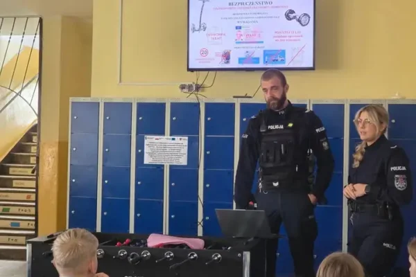 Warsztaty o bezpieczeństwie na nowej trasie rowerowej w Krajence