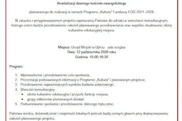Warsztaty konsultacyjne w Ujściu: przyszłość dawnego kościoła ewangelickiego