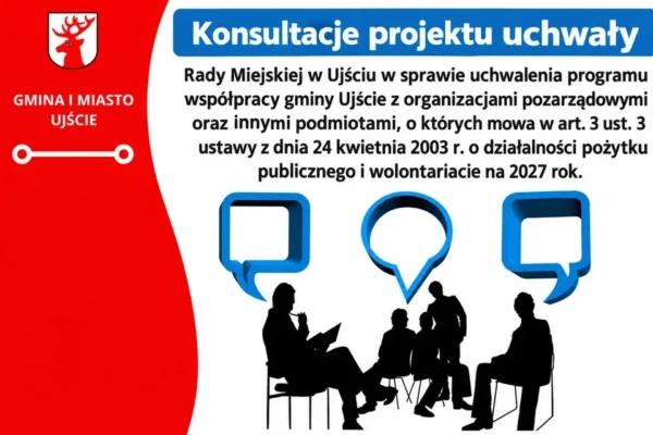 Konsultacje programu współpracy Gminy Ujście z organizacjami pozarządowymi na 2027 rok