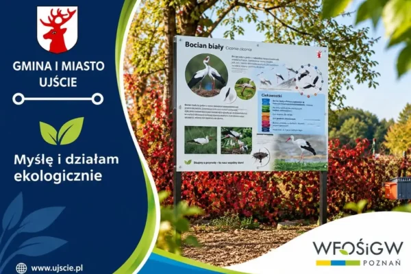Nowa tablica edukacyjna o bocianach w Ługach Ujskich