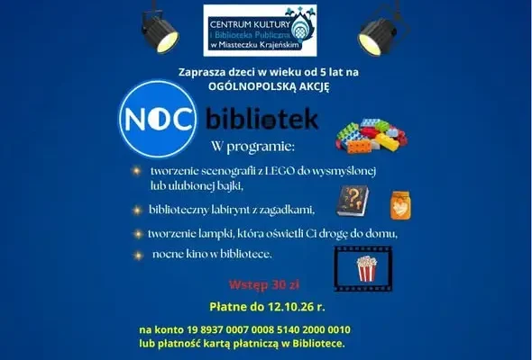 Noc Bibliotek w Miasteczku Krajeńskim – wieczór pełen atrakcji dla dzieci