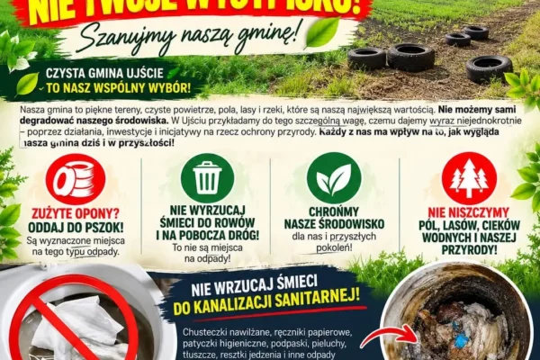 Gmina Ujście apeluje: nie zaśmiecajmy rowów, lasów i kanalizacji
