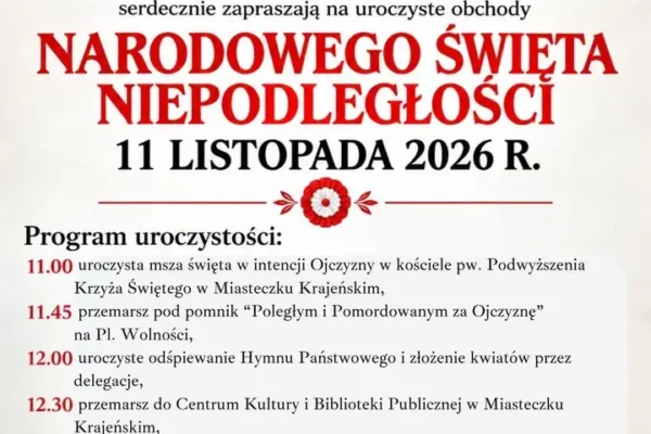 Miasteczko Krajeńskie zaprasza na obchody Święta Niepodległości 11 listopada
